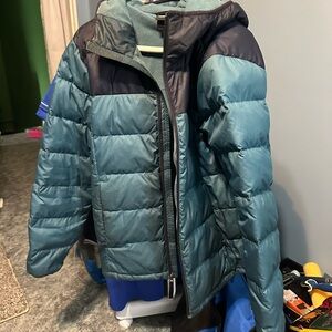 The North Face Blue and Black Puffer Jacket